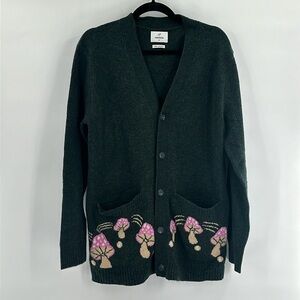 Harden Cashmere Cardigan with Mushrooms Green Small‎